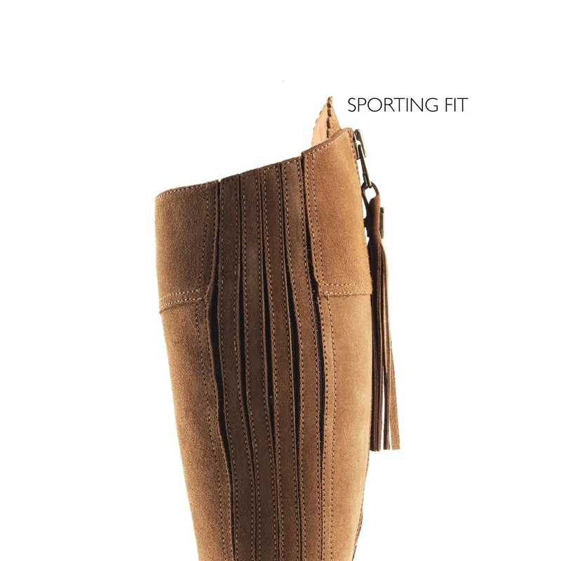Fairfax and Favor Regina Heeled Boots Sporting Fit in Tan Suede-2