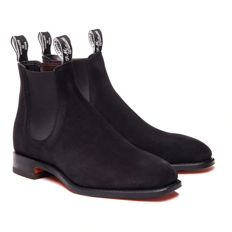 R M Williams Comfort Craftsman Boot in Black Suede-1