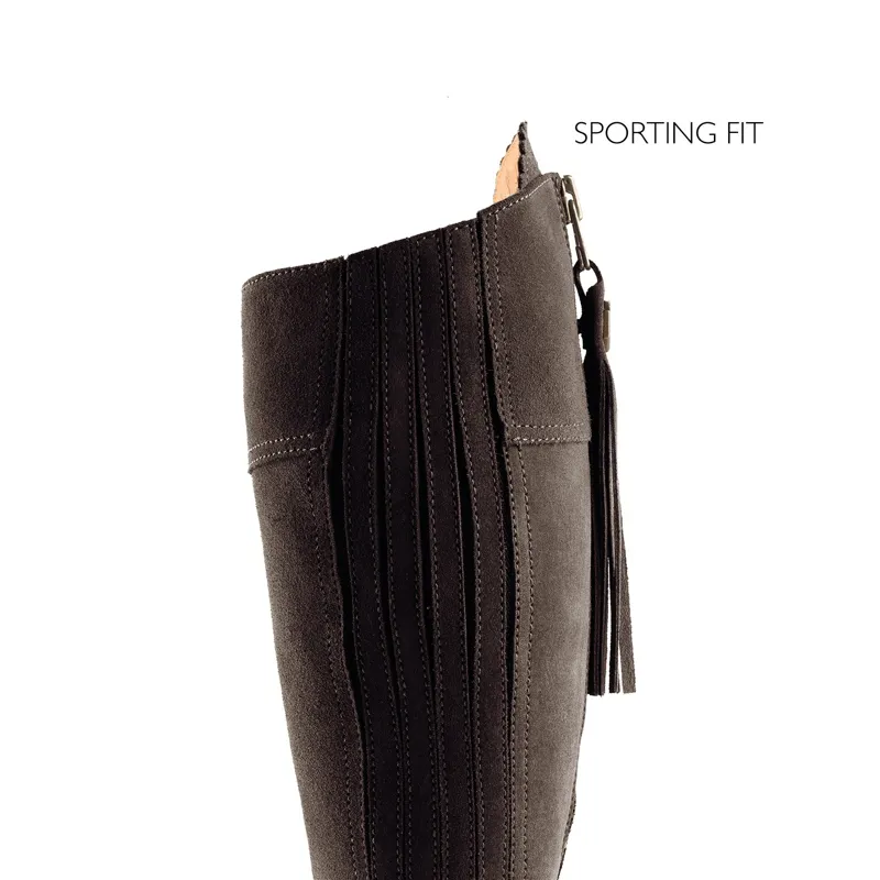 Fairfax and Favor Regina Heeled Boots Sporting Fit in Chocolate Suede-1