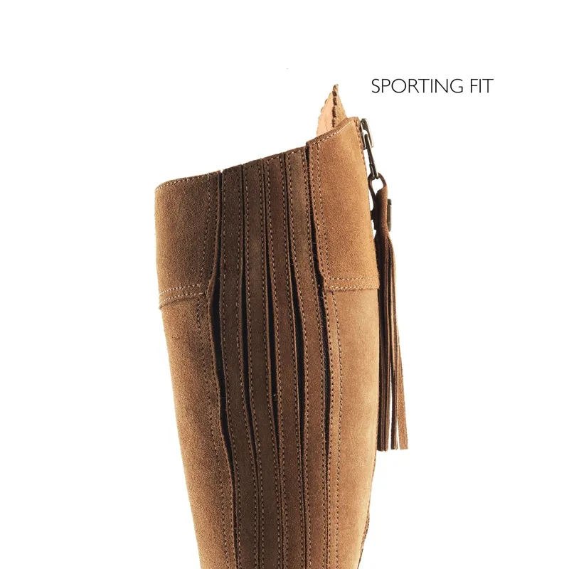 Fairfax and Favor Regina Flat Boots Sporting Fit in Tan Suede-2