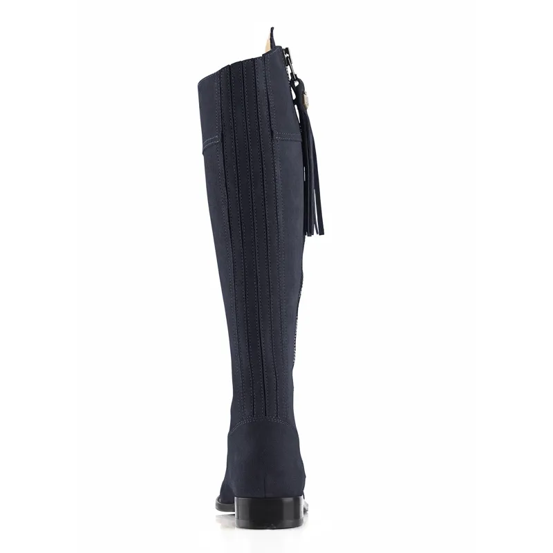 Fairfax and Favor Regina Flat Boot Regular Fit in Navy Suede-1