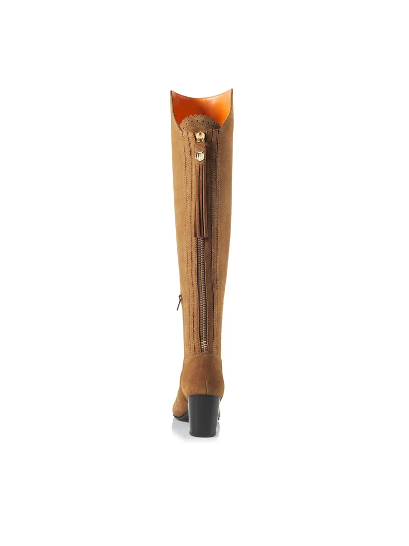 Fairfax and Favor Amira Heeled Over The Knee Boot in Tan Suede-2