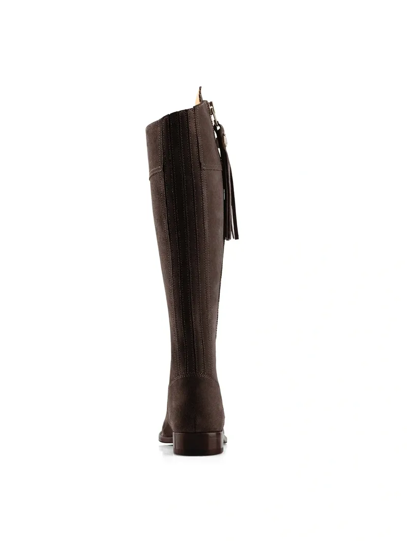 Fairfax and Favor Regina Flat Boot Regular Fit in Chocolate Suede-3