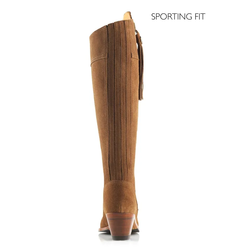 Fairfax and Favor Regina Heeled Boots Sporting Fit in Tan Suede-3