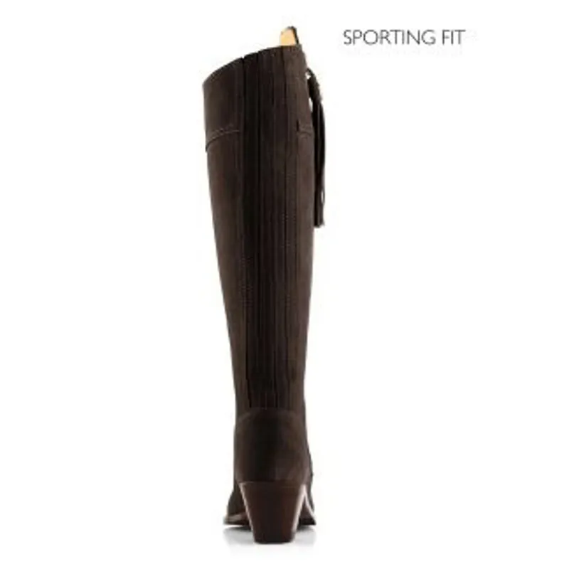 Fairfax and Favor Regina Heeled Boots Sporting Fit in Chocolate Suede-4