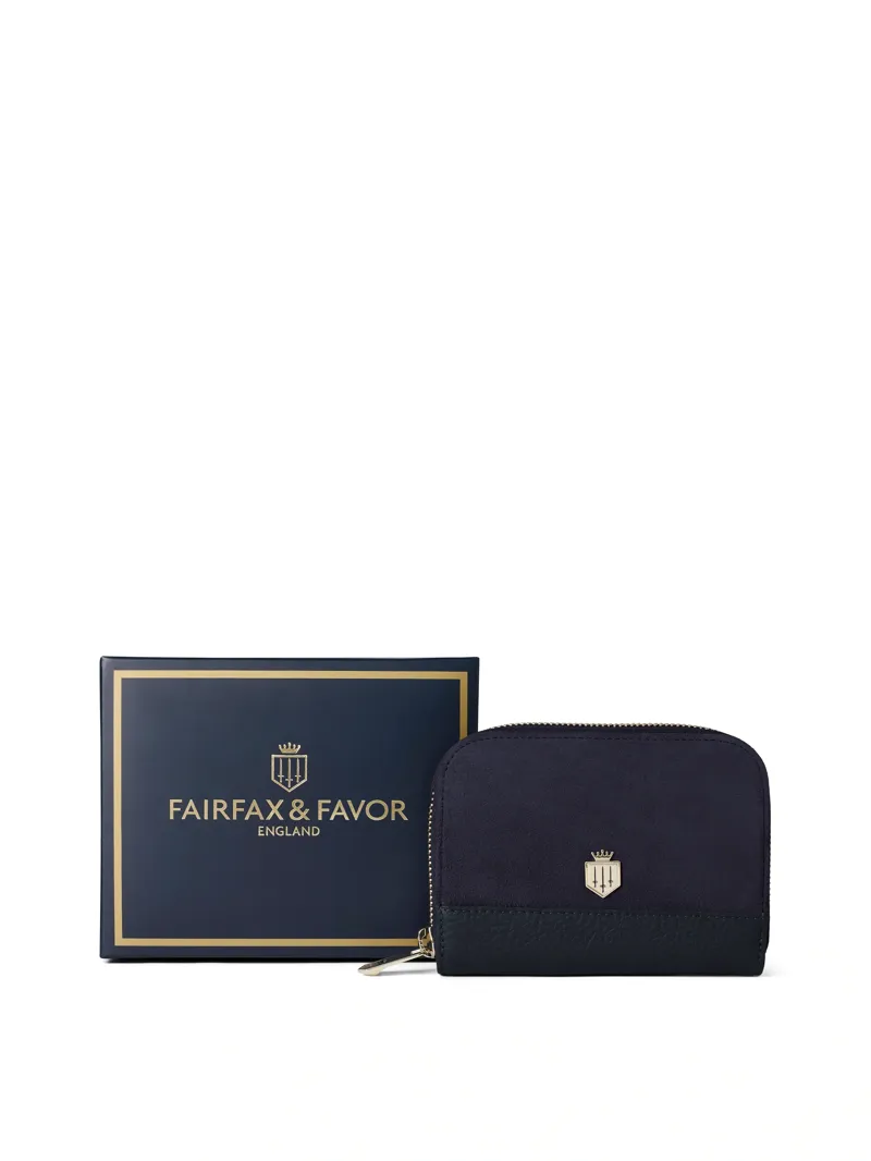Fairfax and Favor Mini Salisbury Purse in Navy Suede-1