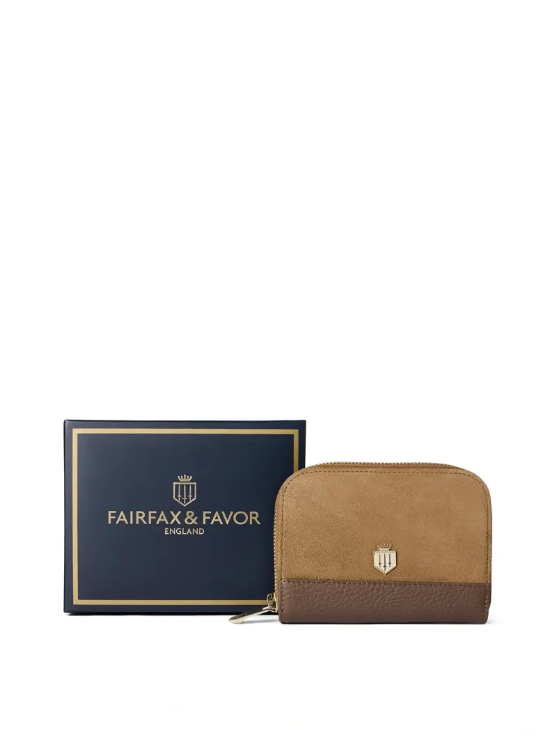 Fairfax and Favor Mini Salisbury Purse in Tan Suede-1