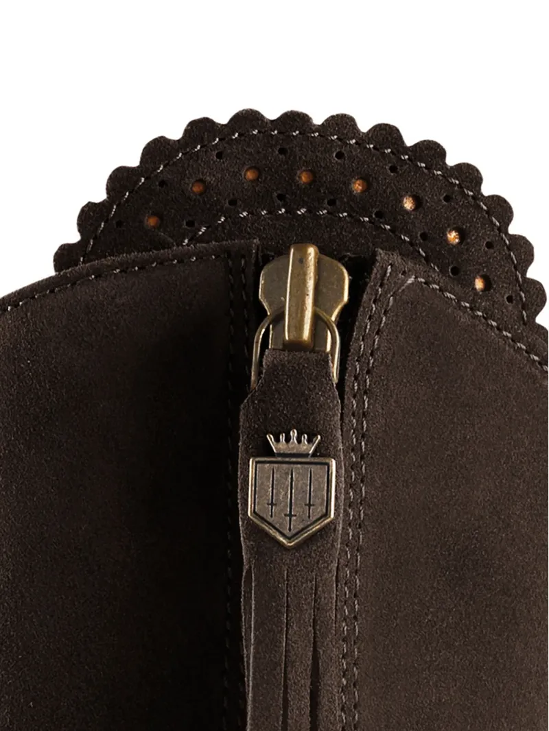 Fairfax and Favor Regina Heeled Boots Regular Fit in Chocolate Suede-4