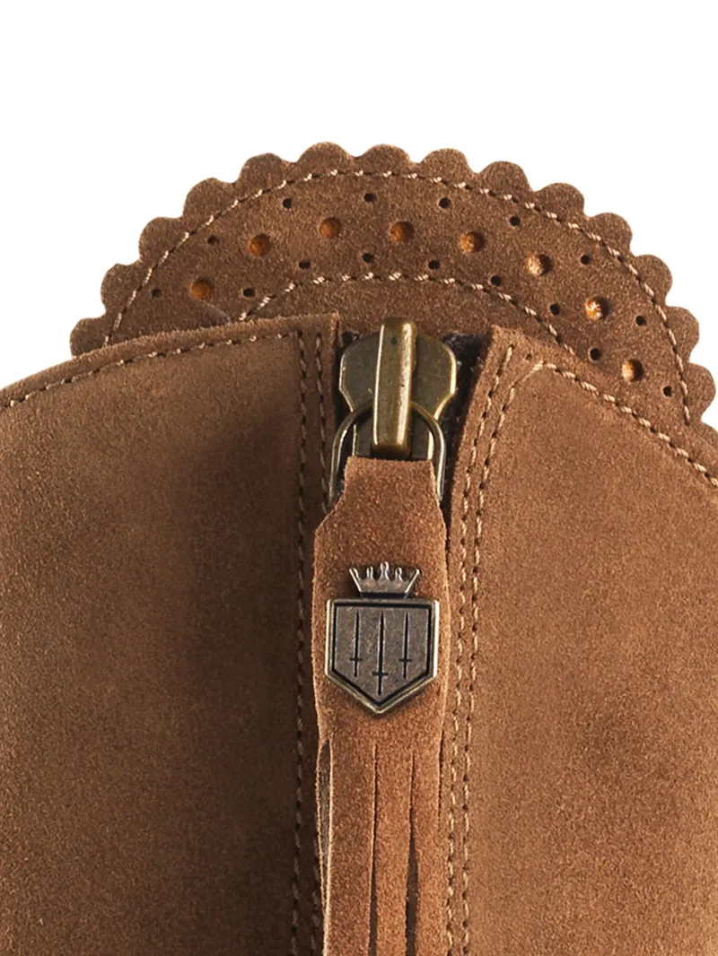 Fairfax and Favor Regina Flat Boot Regular Fit in Tan Suede-4