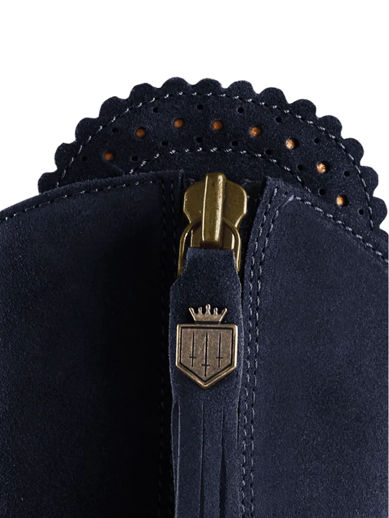 Fairfax and Favor Regina Heeled Boots Regular Fit in Navy Suede-4