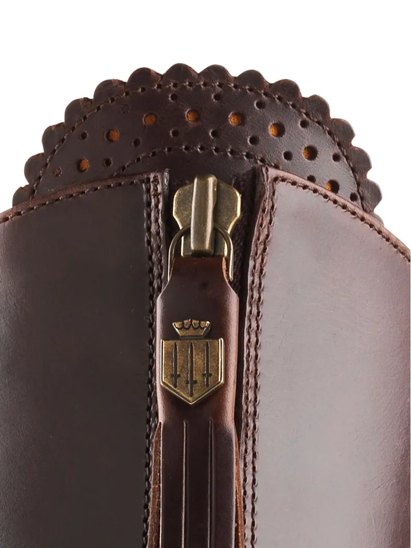 Fairfax and Favor Regina Flat Boot Regular Fit in Mahogany Leather-3
