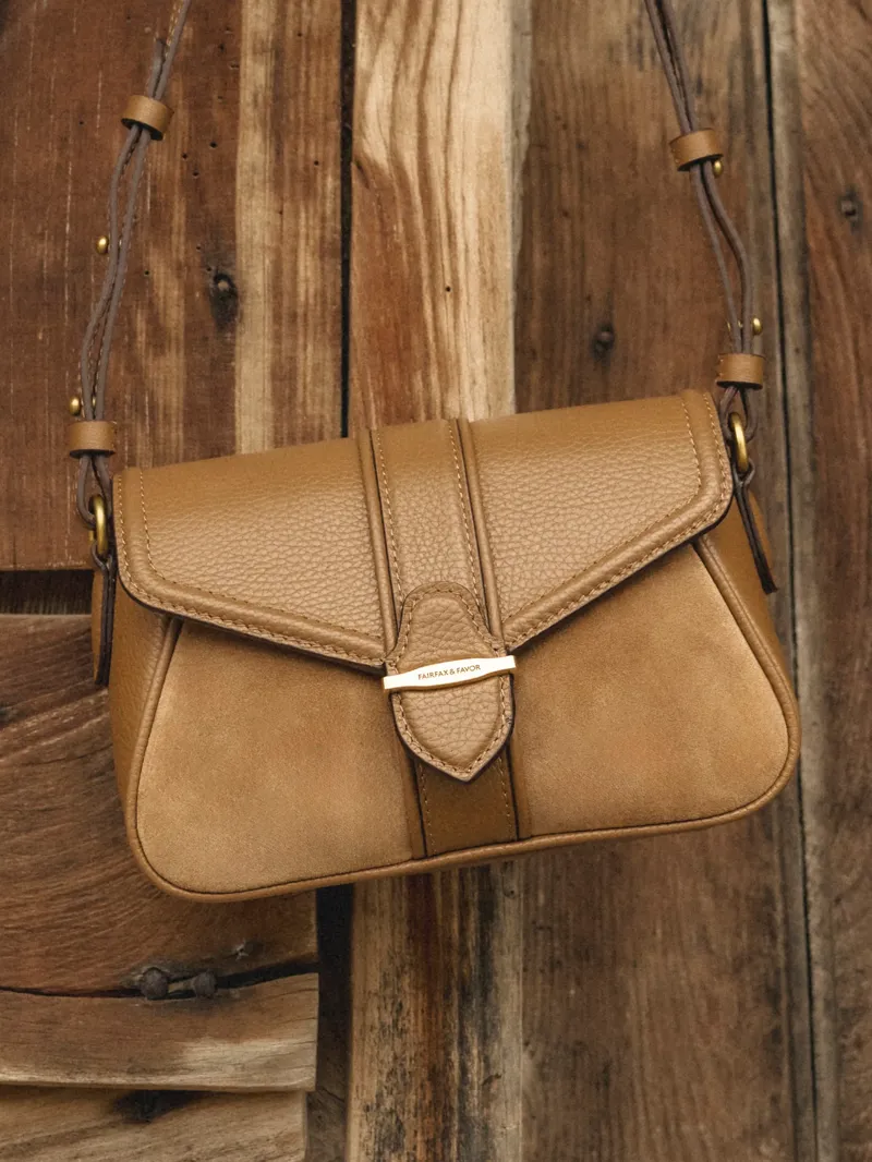 Fairfax and Favor Aviemore Cross Body Bag in Tan Suede-6