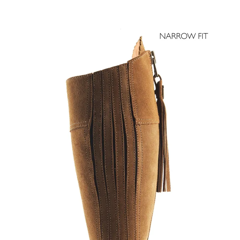 Fairfax and Favor Regina Flat Boots Narrow Fit in Tan Suede-3