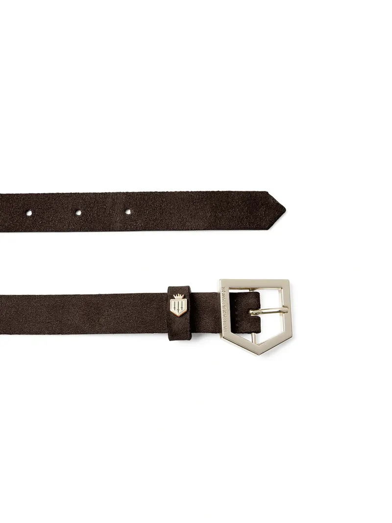 Fairfax and Favor Sennowe Belt in Chocolate Suede-2