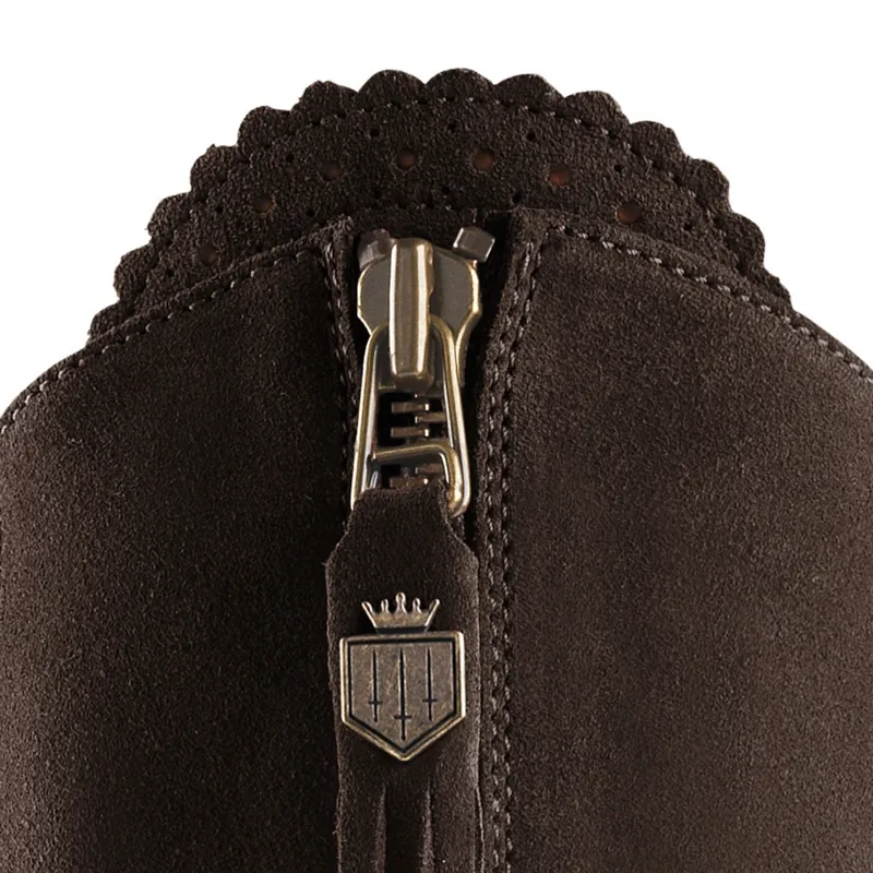 Fairfax and Favor Regina Heeled Boots Narrow Fit in Chocolate Suede-3