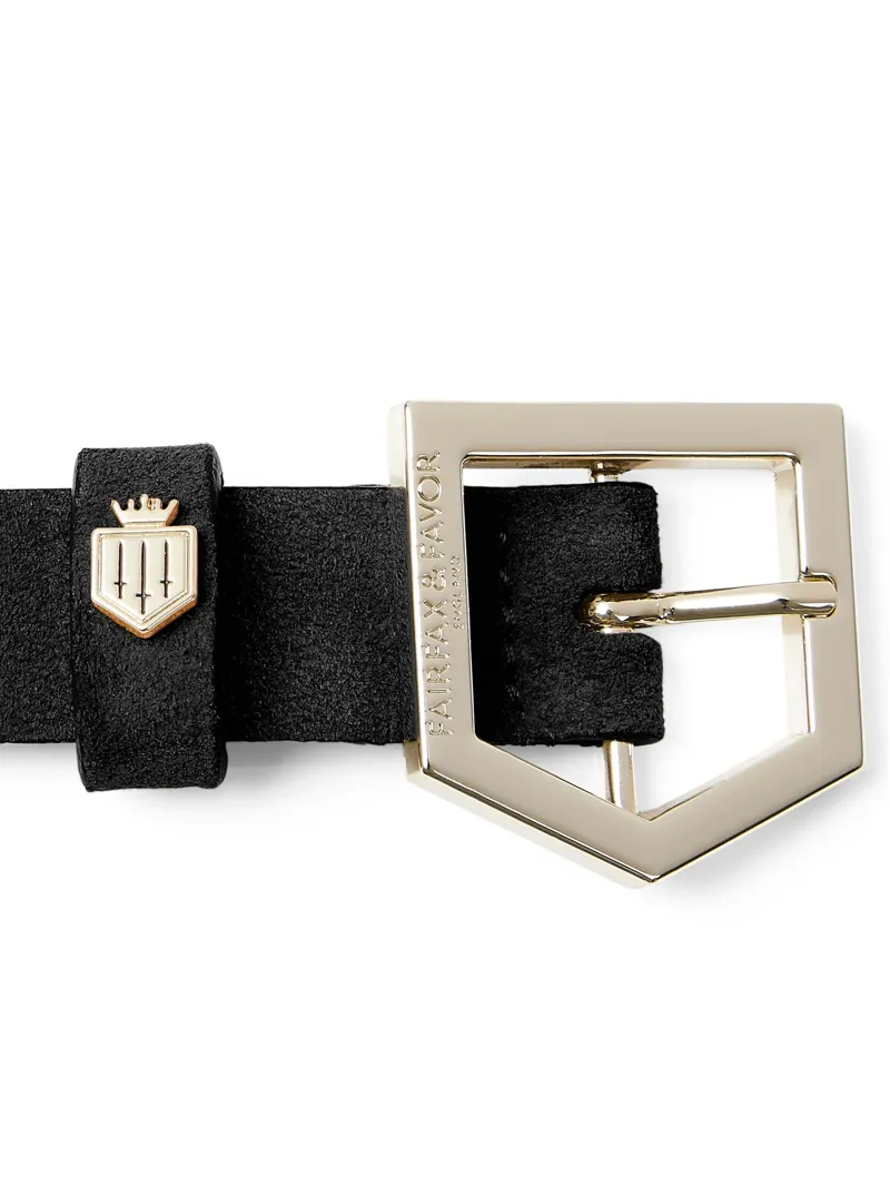 Fairfax and Favor Sennowe Belt in Black Suede-3