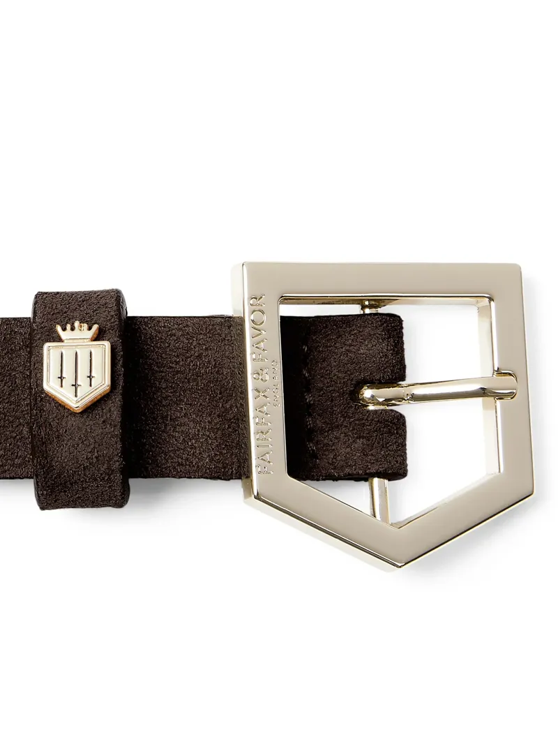Fairfax and Favor Sennowe Belt in Chocolate Suede-3