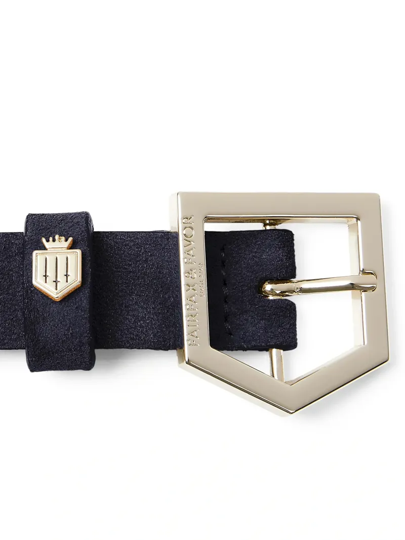Fairfax and Favor Sennowe Belt in Navy Suede-2