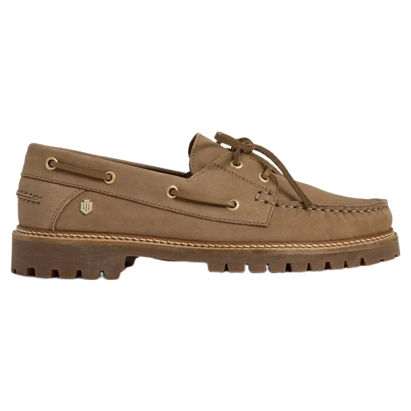 Fairfax and Favor Aldeburgh Deck Shoe in Fawn Suede