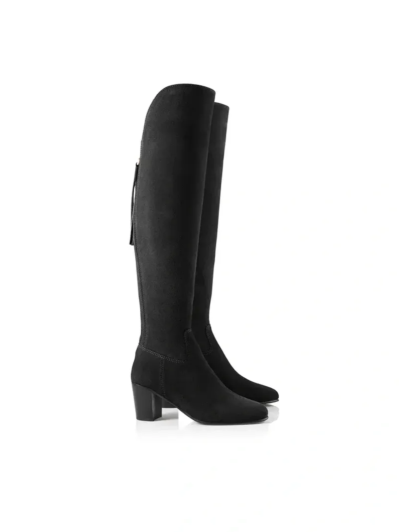 Fairfax and Favor Amira Heeled Over The Knee Boot in Black Suede-1