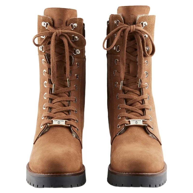 Fairfax and Favor Anglesey Shearling Lined Boot in Cognac Nubuck-1
