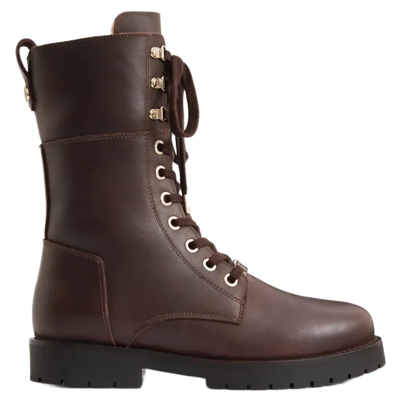 Fairfax and Favor Anglesey Shearling Lined Boot in Mahogany Leather