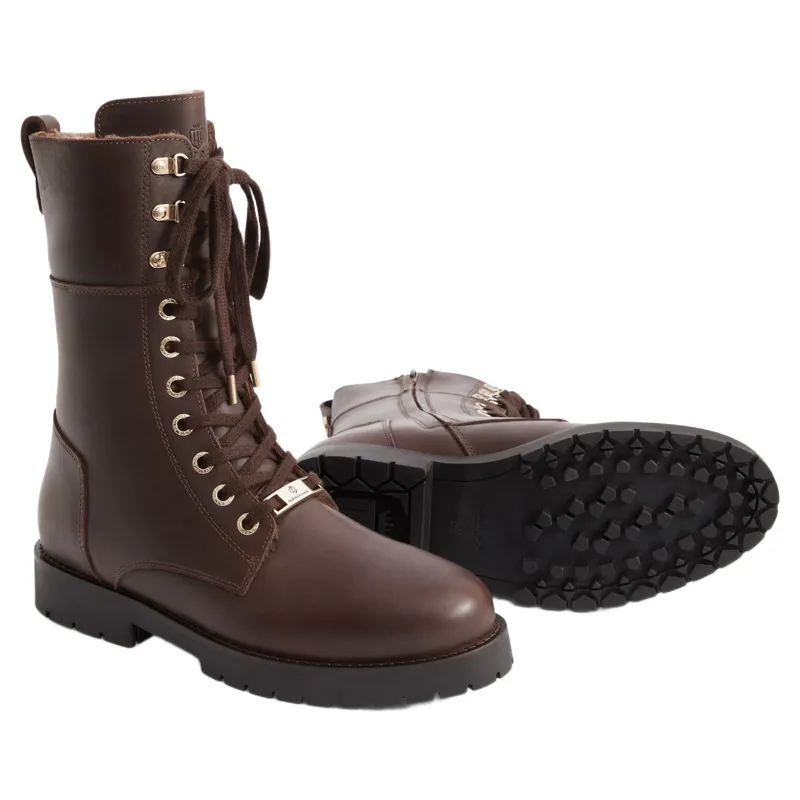 Fairfax and Favor Anglesey Shearling Lined Boot in Mahogany Leather-1