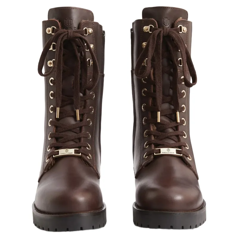 Fairfax and Favor Anglesey Shearling Lined Boot in Mahogany Leather-2