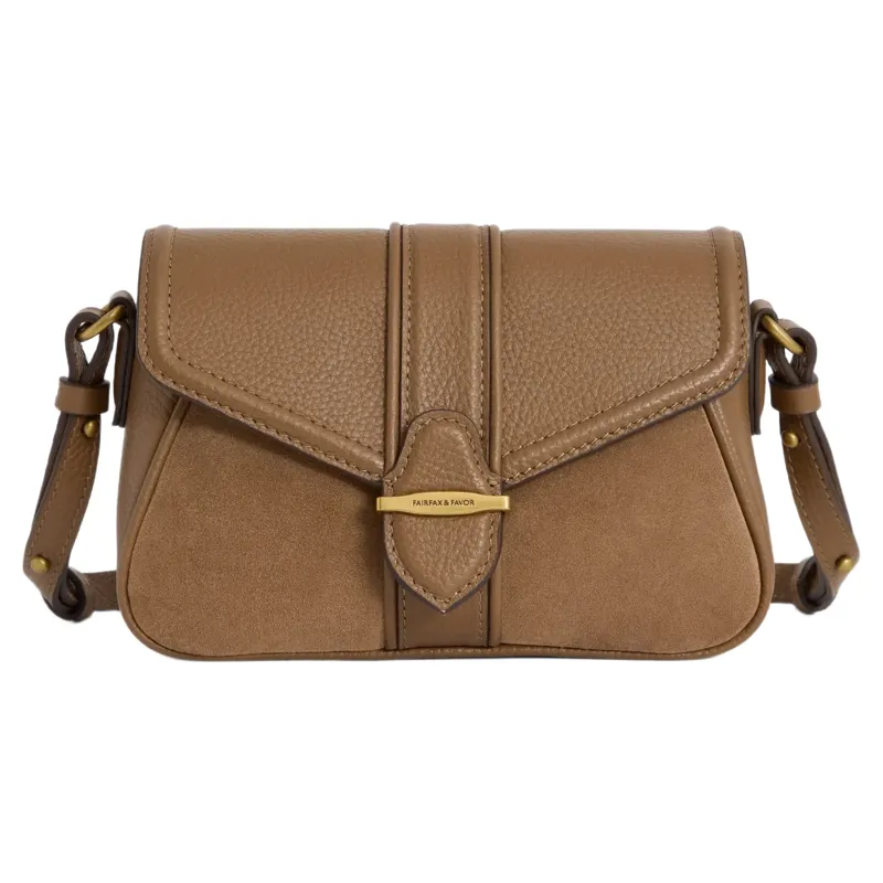 Fairfax and Favor Aviemore Cross Body Bag in Tan Suede