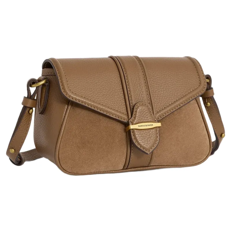 Fairfax and Favor Aviemore Cross Body Bag in Tan Suede-1