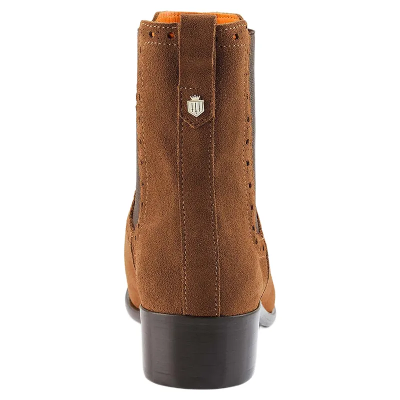 Fairfax and Favor Brogued Chelsea Boot in Tan Suede-3