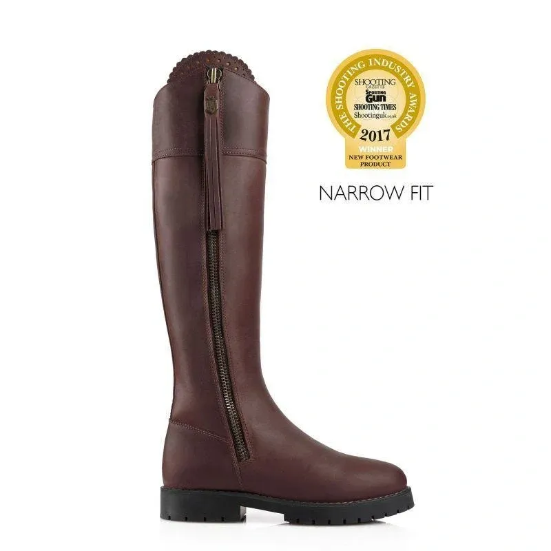 Fairfax and Favor Explorer Waterproof Boot Narrow Fit in Mahogany Leather