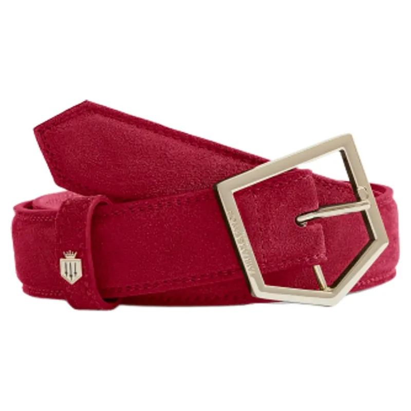 Fairfax and Favor Felbrigg Belt in Cherry Suede