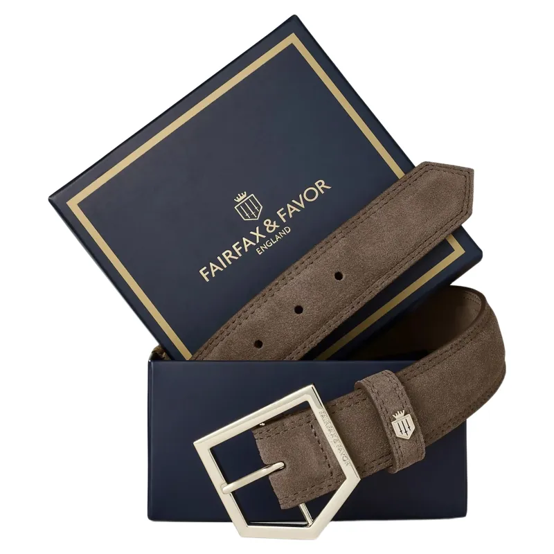Fairfax and Favor Felbrigg Belt in Fog Suede-1