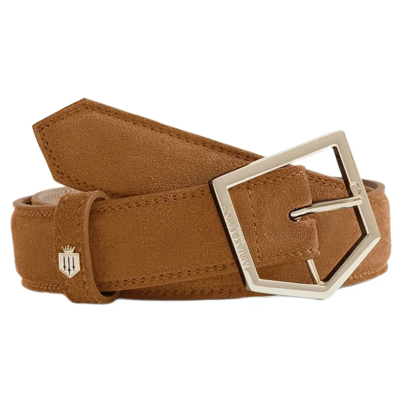 Fairfax and Favor Felbrigg Belt in Tan Suede