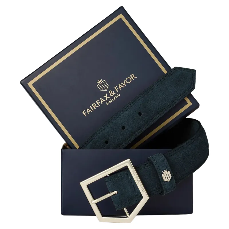Fairfax and Favor Felbrigg Belt in Teal Suede-1