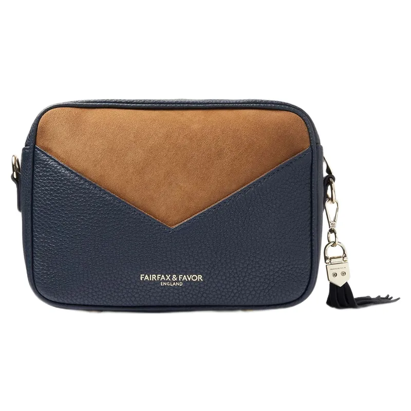 Fairfax and Favor Finsbury Crossbody Bag in Tan/Navy-2
