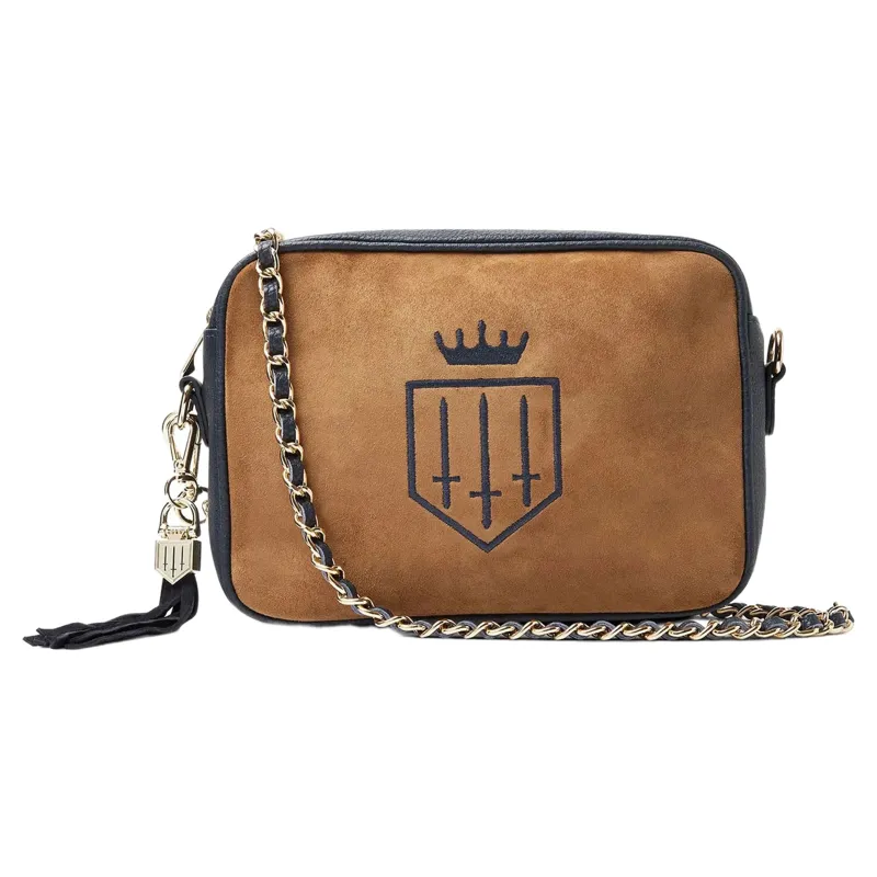 Fairfax and Favor Finsbury Crossbody Bag in Tan/Navy