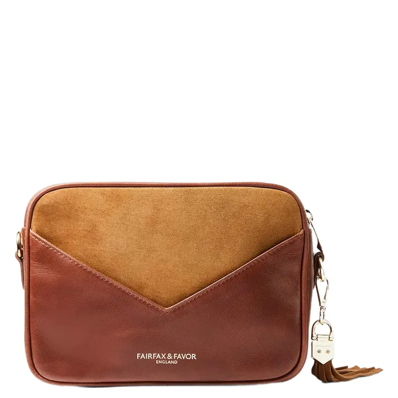 Fairfax and Favor Finsbury Suede Crossbody Bag in Tan-3