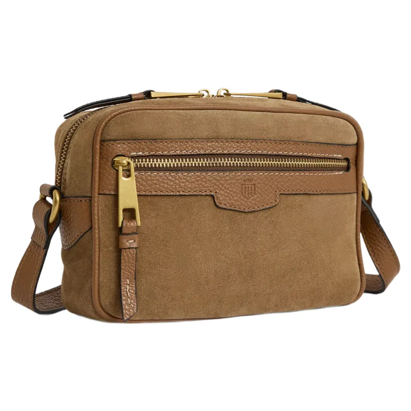 Fairfax and Favor Fulham Crossbody Bag in Tan Suede-1