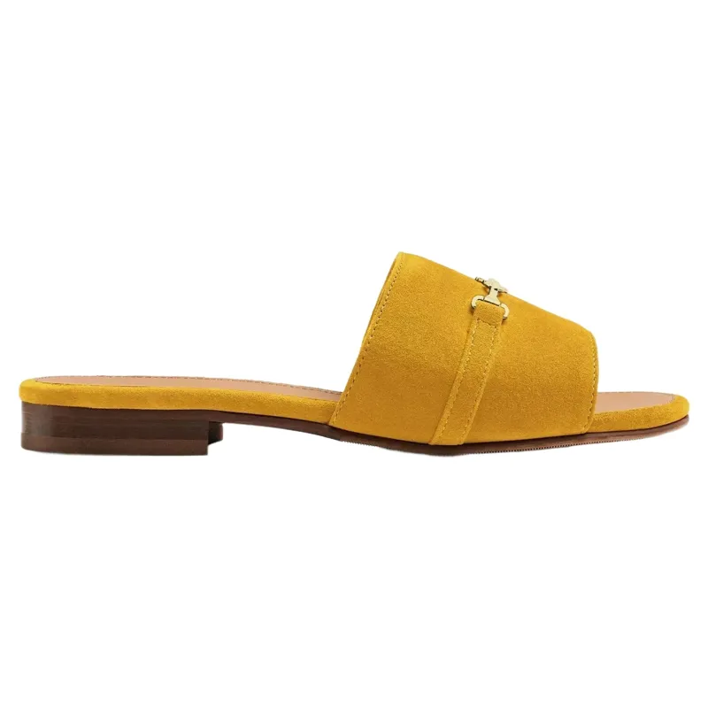 Fairfax and Favor Heacham Sandal in Mango Suede