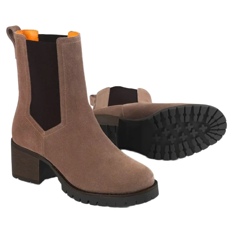 Fairfax and Favor Heeled Boudica Stockist Exclusive Boots in Deep Taupe Suede-2