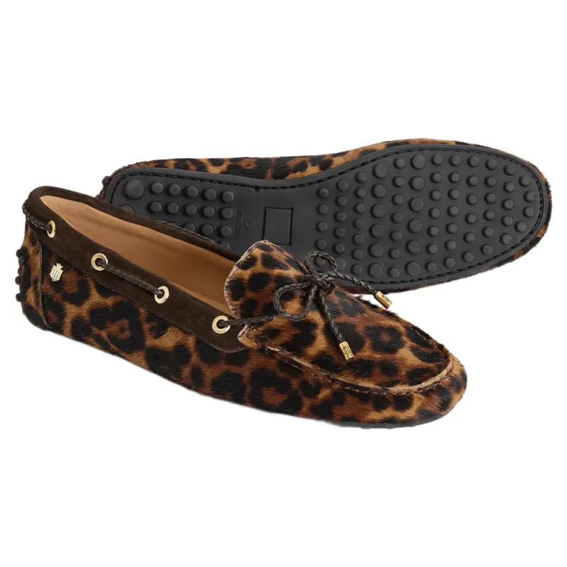Fairfax and Favor Henley Driving Shoe in Leopard Haircalf-4