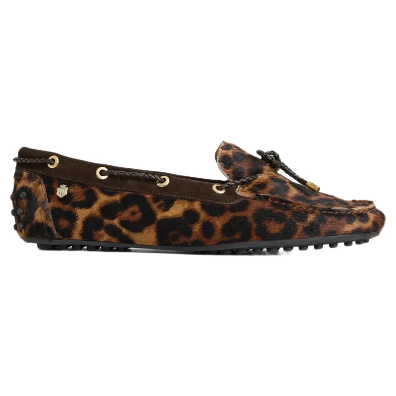 Fairfax and Favor Henley Driving Shoe in Leopard Haircalf
