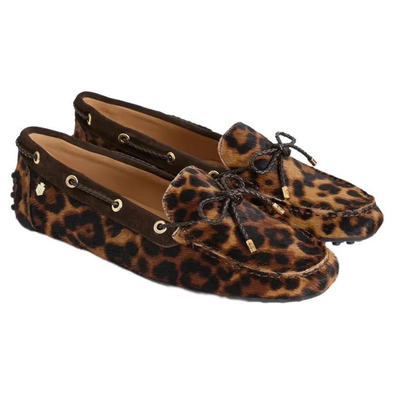 Fairfax and Favor Henley Driving Shoe in Leopard Haircalf-1