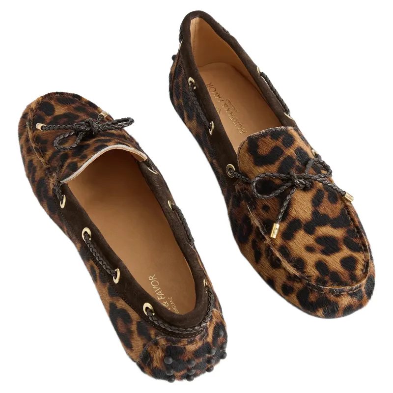 Fairfax and Favor Henley Driving Shoe in Leopard Haircalf-3