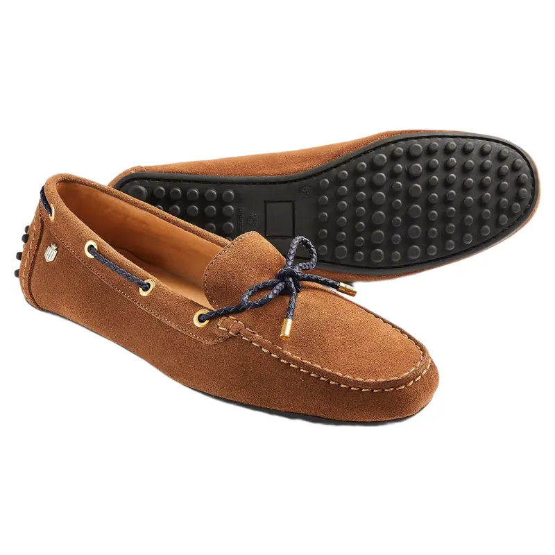 Fairfax and Favor Henley Driving Shoe in Tan/Navy-3
