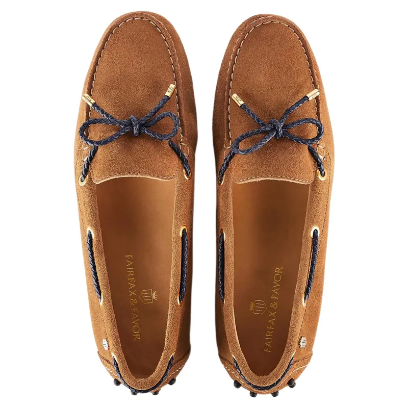 Fairfax and Favor Henley Driving Shoe in Tan/Navy-2