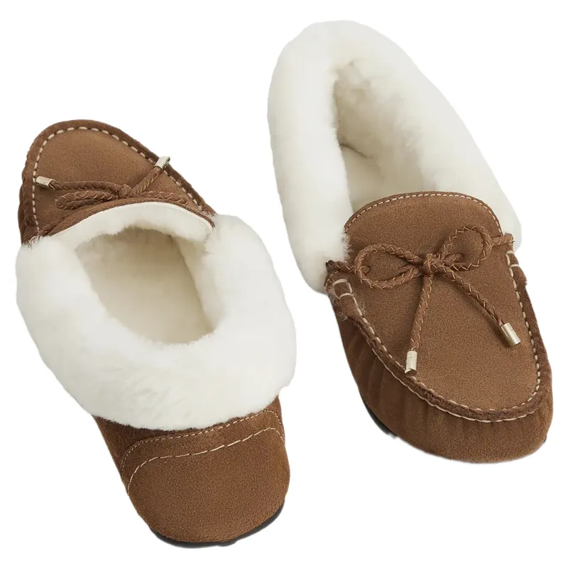 Fairfax and Favor Henley Shearling Lined Slippers in Tan-3