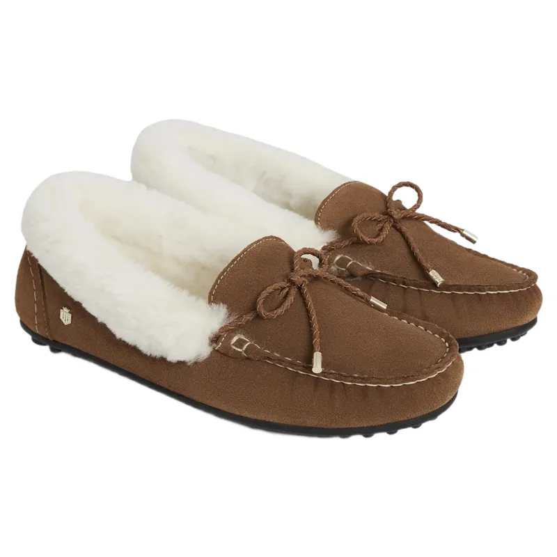 Fairfax and Favor Henley Shearling Lined Slippers in Tan-1